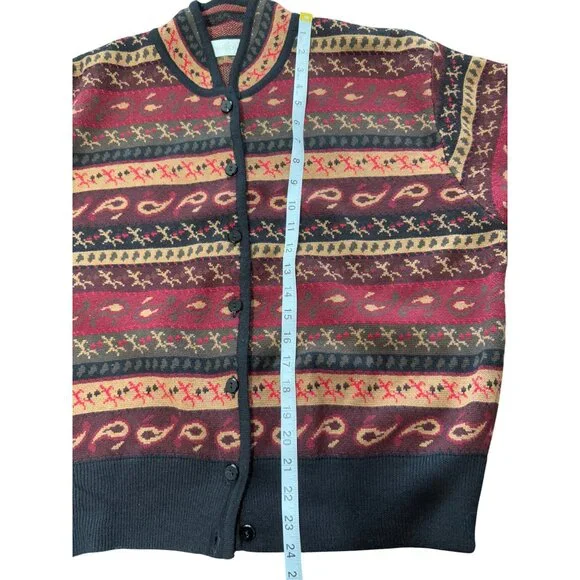 Dana Buchman Women's Wool Cardigan Sweater Button-Up Vintage Nordic Size M - Picture 6 of 8